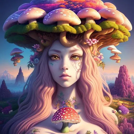 Character Portrait of a Beautiful mushroom witch wit... | OpenArt