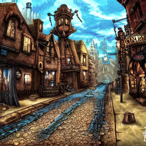 steampunk road | OpenArt