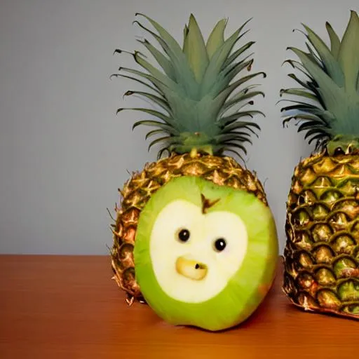 Prompt: Apple that is a pineapple
