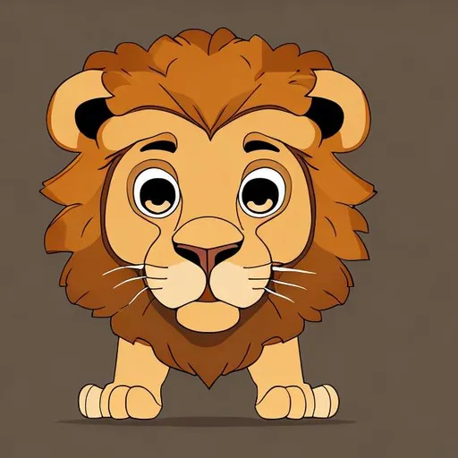 Prompt: lion cartoon character, From all directions, right and left, back and front
