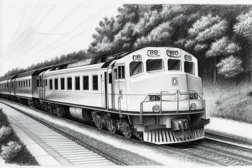 Prompt: sketch high quality, high resolution picture of an amateur pencil drawing of a train on a sketchbook
