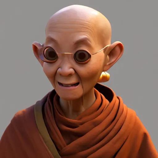 Prompt: Blind monk female. Pixar style