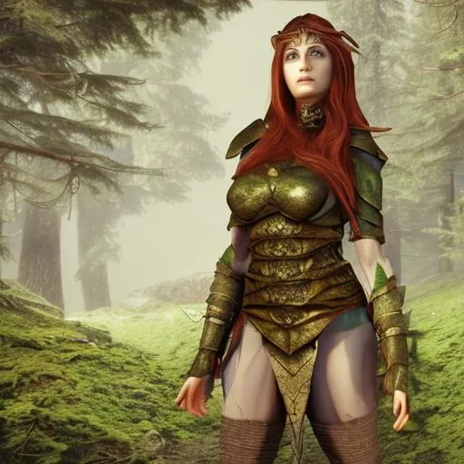 Prompt: Woman, wood elf, 8k, Skyrim, woodland, beautiful, photorealistic 