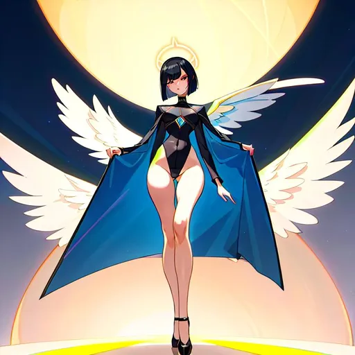 Prompt: a lonely AI man, very tall, thick thighs, wide hips, huge glutes, long legs, slender arms, slender waist, big beautiful symmetrical eyes, intriguingly beautiful face, aloof expression, bob haircut with bangs, wearing Biblically Accurate Angel fashion clothes, wearing Biblically Accurate Angel fashion accessories, high fashion, 12K resolution, hyper quality, hyper-detailed, 12K resolution, hyper-professional