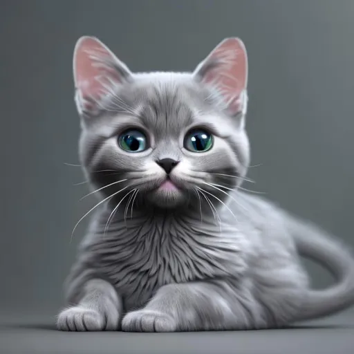 Prompt: high quallity cat cute, grey, high quality deatils, 4K