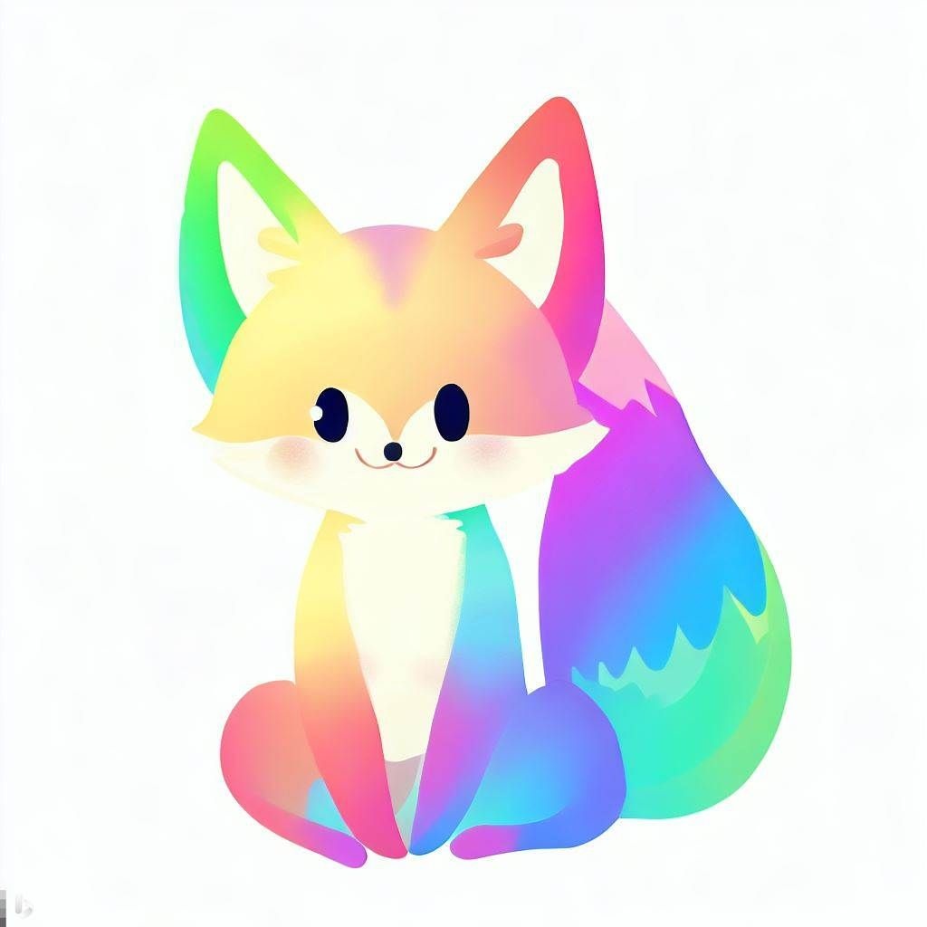 Cute rainbow Fox | OpenArt