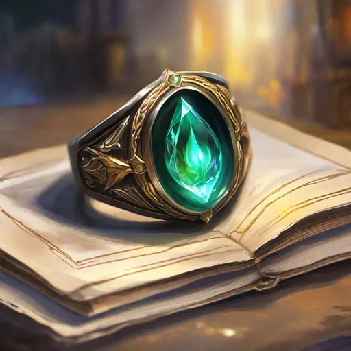 Prompt: signet ring, magic item, glowing, magic, dark, dungeons and dragons, magic the gathering, fantasy art, fantasy, wizard,, concept art, , artstation, award winning, painting, watercolor, 