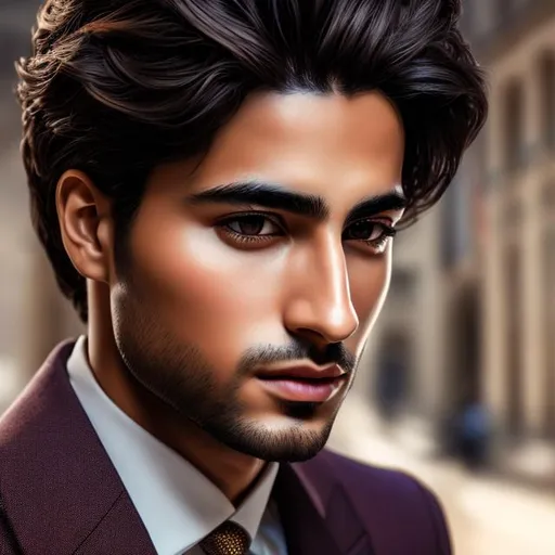 Prompt: waist up, detailed lifelike picture, young Spaniard in a business suit, gorgeous detailed face, 

soft focus, clean art, professional, colorful, rich deep color, CGI winning award, UHD, HDR, 8K, RPG, UHD render, HDR render, 3D render cinema 4D