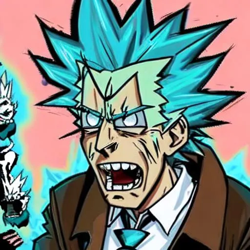 Prompt: Rick sanchez super sayian