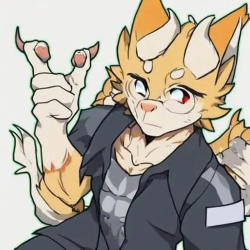 Prompt: Furry dragon,kemono,muscular,huge muscular body,handsome dragon,brown short pant,,standing,Flex muscle,Furry,red demon eyes,dragon hands with paw