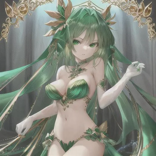 Prompt: emerald goddess, slim