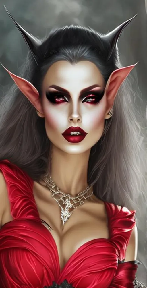 Prompt: goblin queen, dark, gothic, beautiful, cat eyes