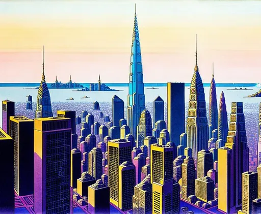 Moebius inspired city scape | OpenArt