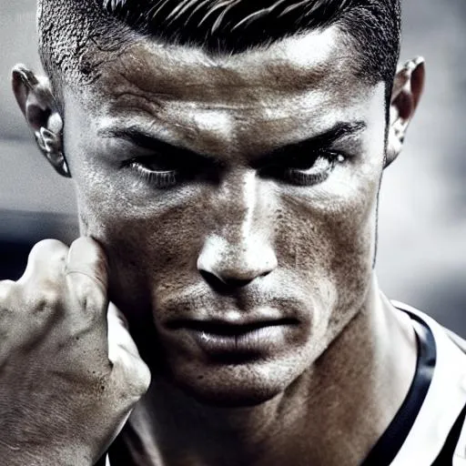 Prompt: Cristiano Ronaldo, cinematic, realistic, photoreal, trending on artstation, sharp focus, studio photo, intricate details, highly detailed