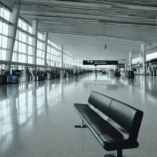 Prompt: In an empty airport

