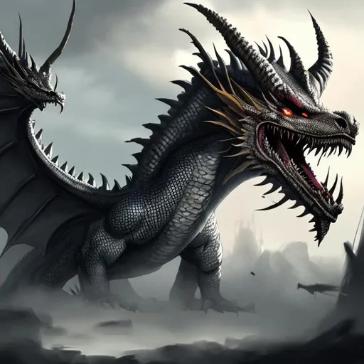 Prompt: War dragon, digital art