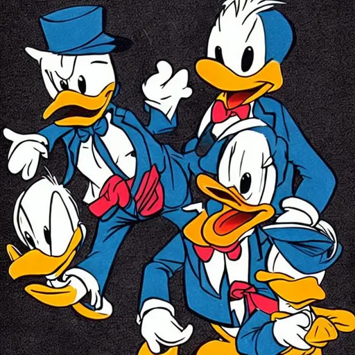 Prompt: Donald duck as a mafia boss 