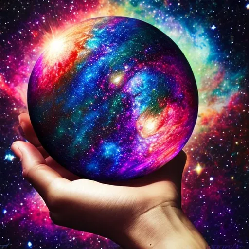 Prompt: Planet in the palm of hand, realistic, high resolution, 5 fingers, colorful, cosmic, galaxy