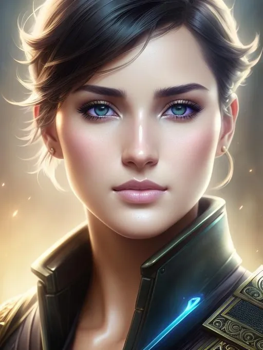Prompt: handsome and gorgeous ranger with short hair, intense and beautiful eyes and beautiful nose, by greg rutkowski and artgerm and emile vernon, etheral, bioluminescence, muted colors, pastels, expressive, high detail, five fingers, symmetrical eyes, hyperrealistic, intricate artwork, symmetrical, digital painting, dynamic lighting, artstation, digital painting, artstation, cinematic lighting, intricate artwork, dreamlike, symmetrical, emitting diodes, smoke, artillery, sparks, racks, system unit, motherboard, 4 k resolution blade runner, sharp focus, emitting diodes, smoke, artillery, sparks, racks, system unit, motherboard, by pascal blanche rutkowski repin artstation hyperrealism painting concept art of detailed character design matte painting, 4 k resolution blade runner, kids story book style, muted colors, watercolor style