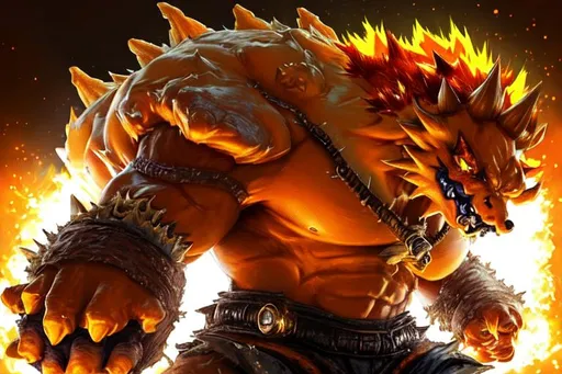 Prompt: nice galaxy bowser high quality highly detailed bowser be buff and really realistic. 