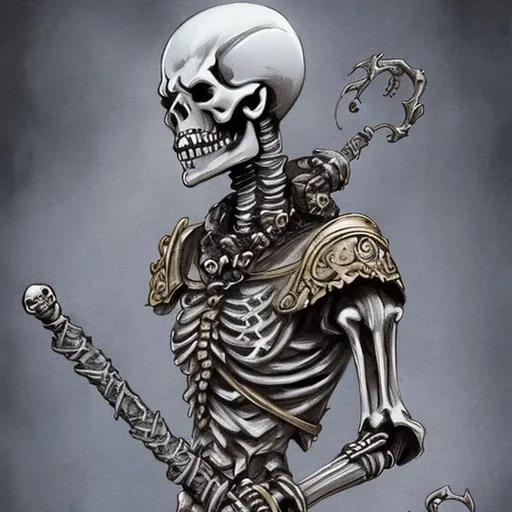 Prompt: skeleton ghost holding a mace
