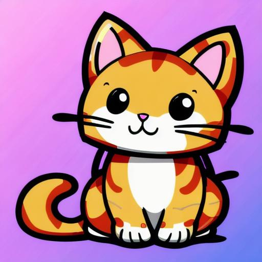 small cute shiny cat, cartoon , anime , shiny backg...