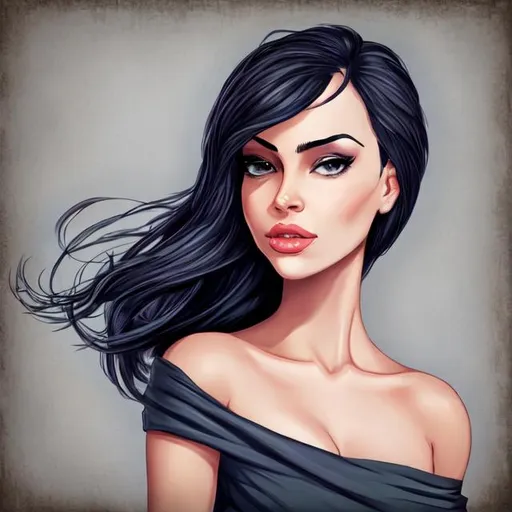 Prompt: Beautiful woman cartoon portrait