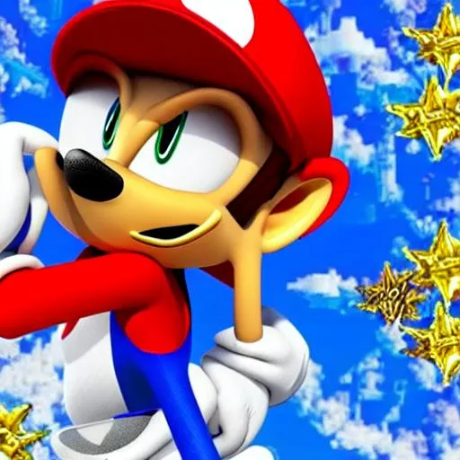 Prompt: Sonic if he was in Mario 
