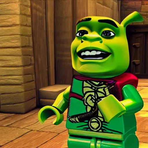 Prompt: LEGO SHREK