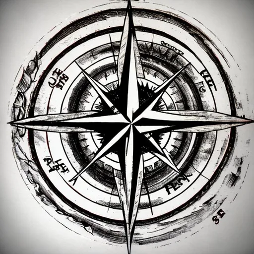 Prompt: The wheel compass rose Ouroboros
