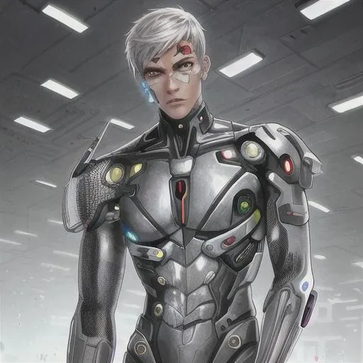 Prompt: cyborg male life like

