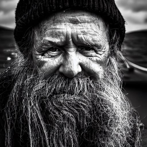 Black white portrait of Norwegian fisherman | OpenArt