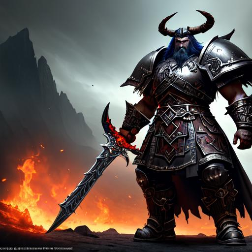 the world of warcraft image of a large viking charac... | OpenArt