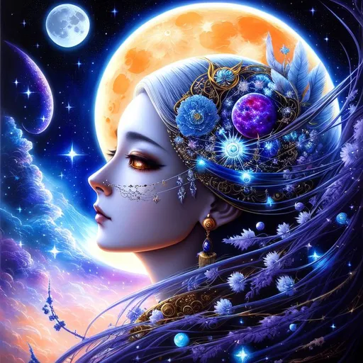 painting of a moon spirit, intricate, hyperdetailed,... | OpenArt