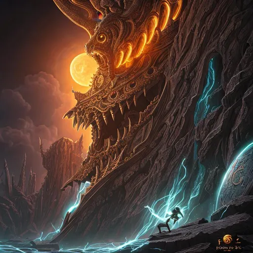 Prompt: Phobos- a deity god or entity associated with fear and panic of dread and terror, horror vibes, dark,  detailed, inspired by eiichiro oda, oda, inspired by one piece anime, 4k