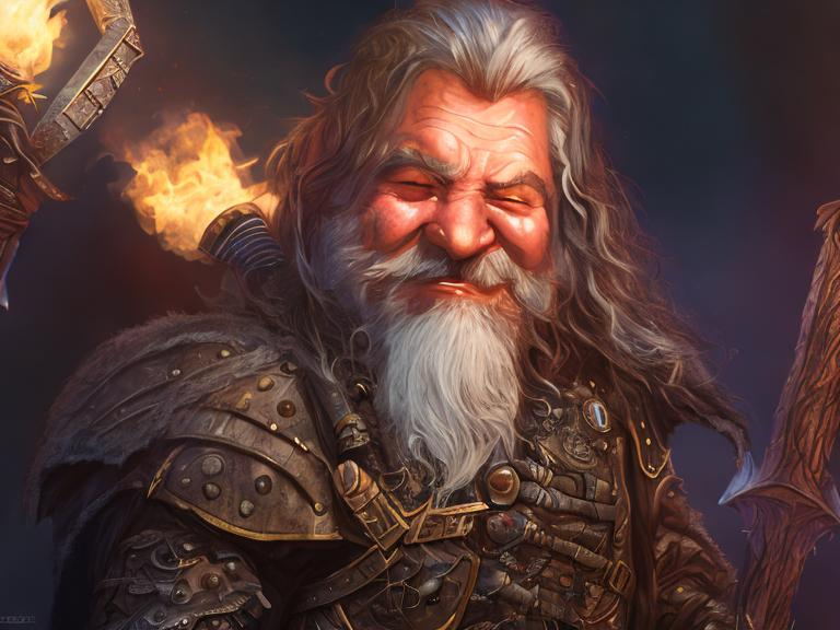 An old dwarven bounty hunter from the D&D, in steam... | OpenArt