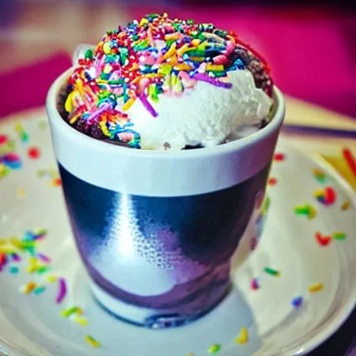 Coffee Cup, whipped cream, sprinkles, icecream, jap... OpenArt