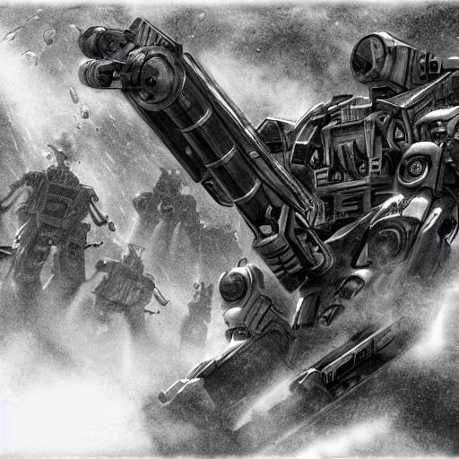 Pencil Drawn Battletech, Futuristic, Sci Fi, Metalco... | OpenArt