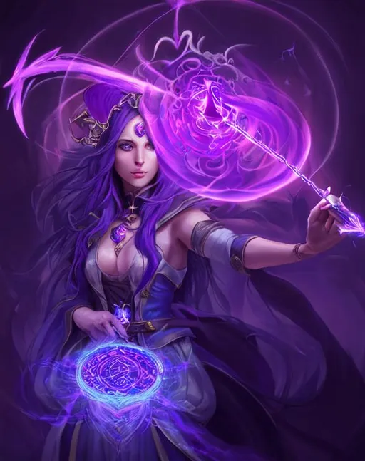 Prompt: Mystical sorceress, casting spell