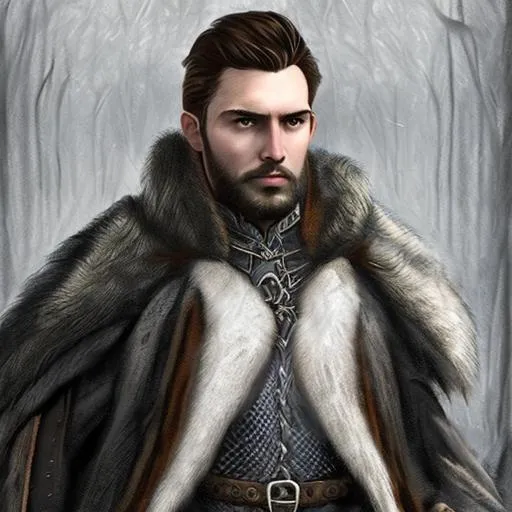 Prompt: D&D style, handsome, noble, male hunter in breastplate, portrait, focus on face