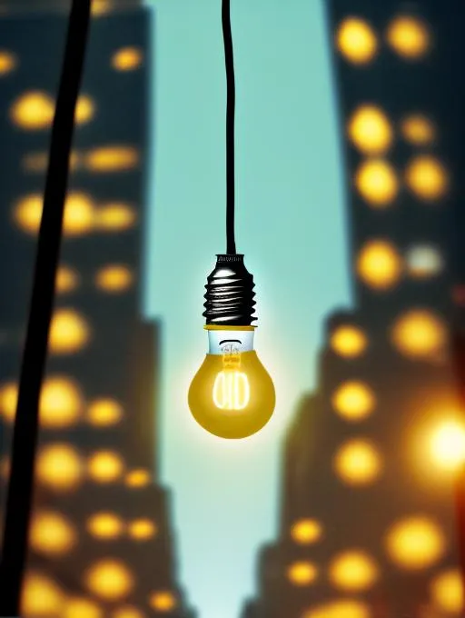 Prompt: city inside a light bulb 