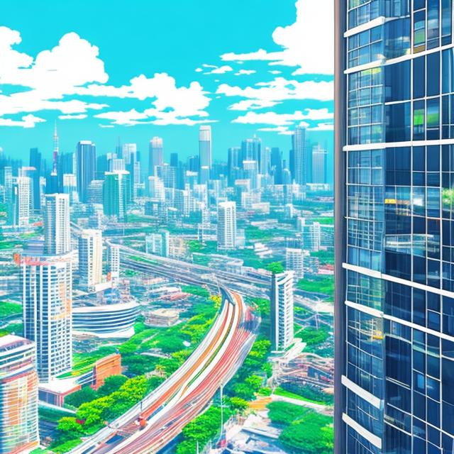 city, anime style, drawed, | OpenArt