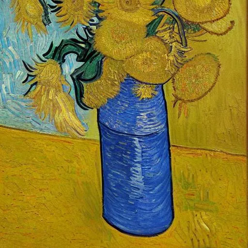 Prompt:  painting van gogh style with yellow flowers