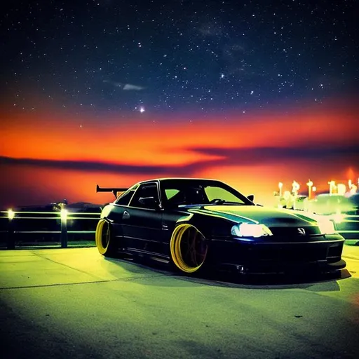 Prompt: jdm car night sky