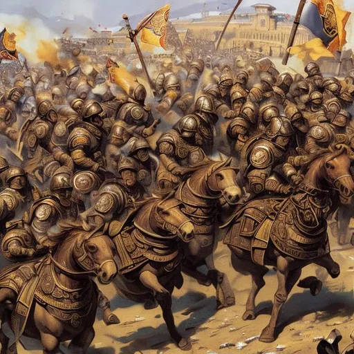 Prompt: 1242: the Mongols burn and sack Rome