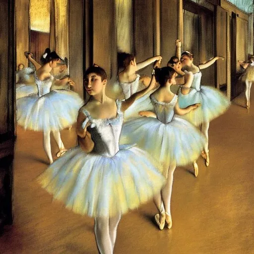 Prompt: Degas painting of ballerinas 

