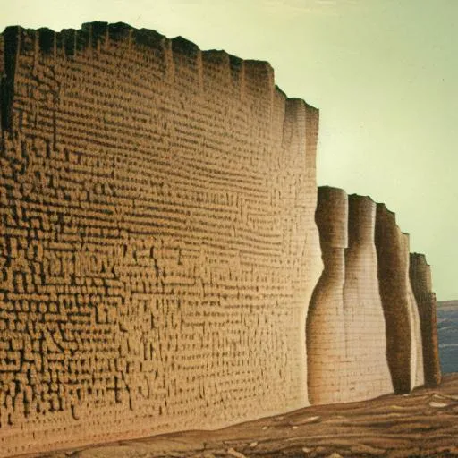 Prompt: The wall on which the prophets wrote is cracking at the seams