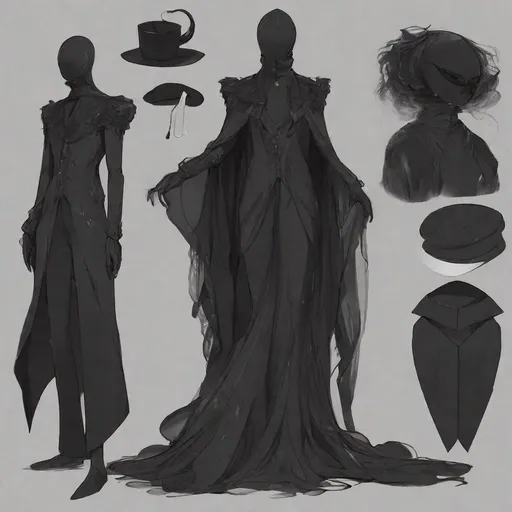 Prompt: old style suit, slender, {{{{{{{Gelatinous Body}}}}}}}, Full Body pitch black Skin, Vantablack Slime Body, {{no facial features}}, {no face},{{{no eyes}}},fantasy setting, sketch, drawing