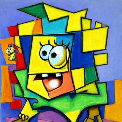 Prompt: spongebob cubism