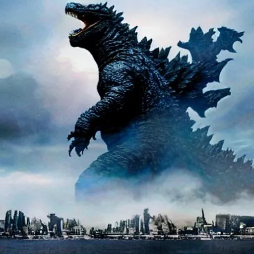 Prompt: godzilla losing an arm and blood comes out